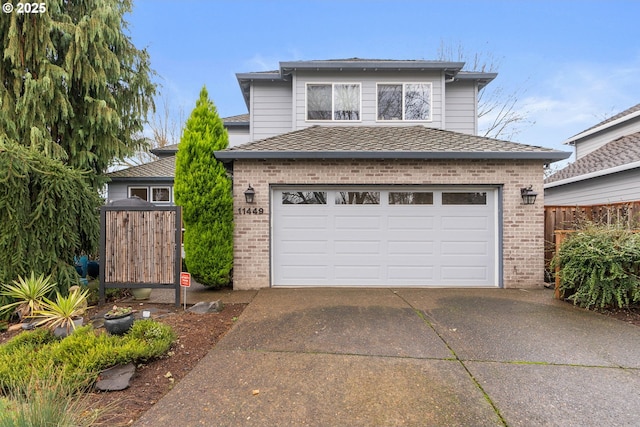 front of property featuring a garage