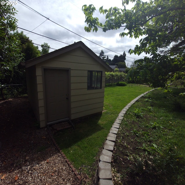 view of shed