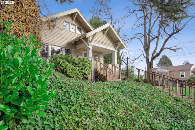 exterior space with a porch