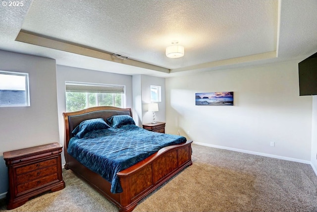 16295 SE Slate St, Damascus, OR 97089 - bedroom with a tray ceiling, a textured ceiling, carpet flooring, and baseboards