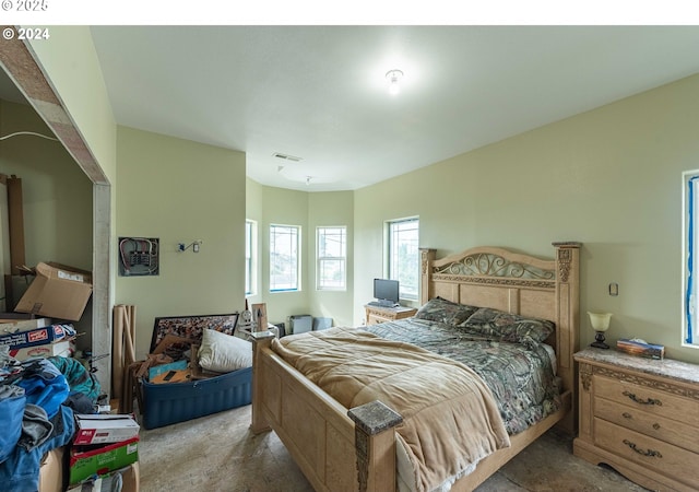 bedroom with visible vents