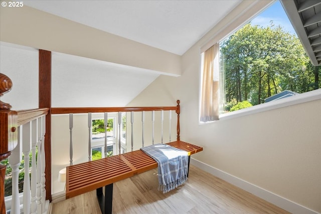 17221 SW Oakenshield Ct, Portland, OR 97224 - corridor featuring wood finished floors and vaulted ceiling