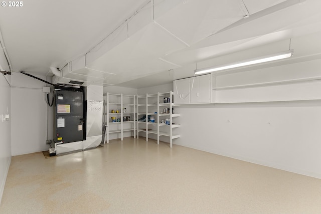garage with heating unit