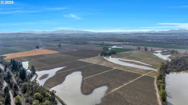 6596 River Rd, Salem, OR 97306 - drone / aerial view with a rural view and a water and mountain view