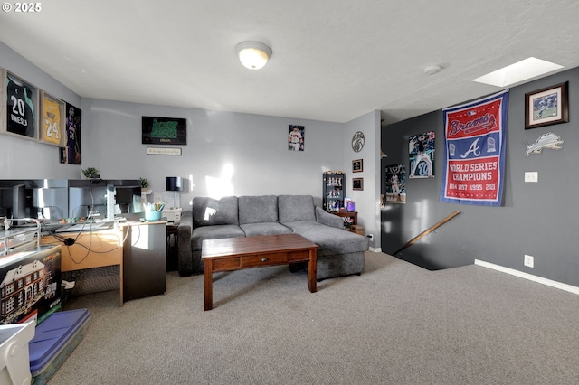 living room featuring carpet