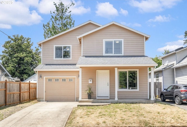 6837 SE 84th Ave, Portland, OR 97266 - view of front facade with an attached garage, roof with shingles, and concrete driveway
