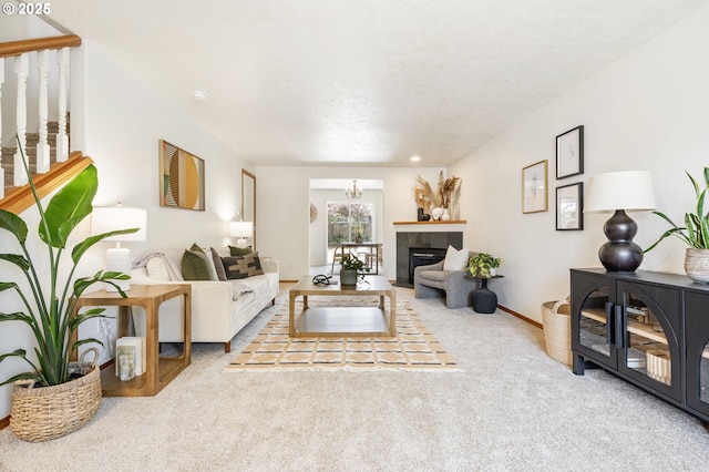 6837 SE 84th Ave, Portland, OR 97266 - living area featuring carpet and a tile fireplace