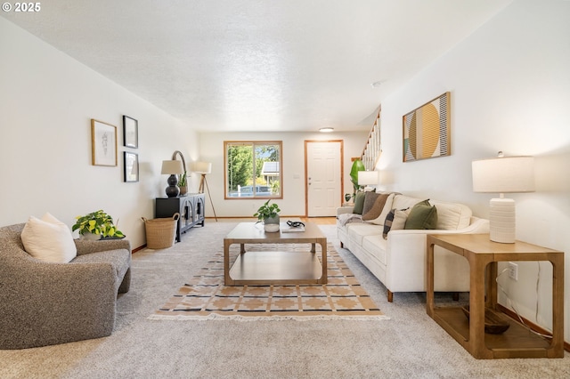 6837 SE 84th Ave, Portland, OR 97266 - living room featuring carpet flooring and a textured ceiling