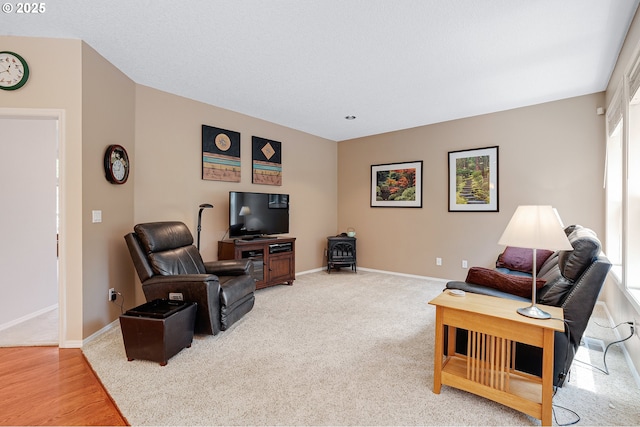 4710 SW Joshua St, Tualatin, OR 97062 - living area with baseboards and a wood stove