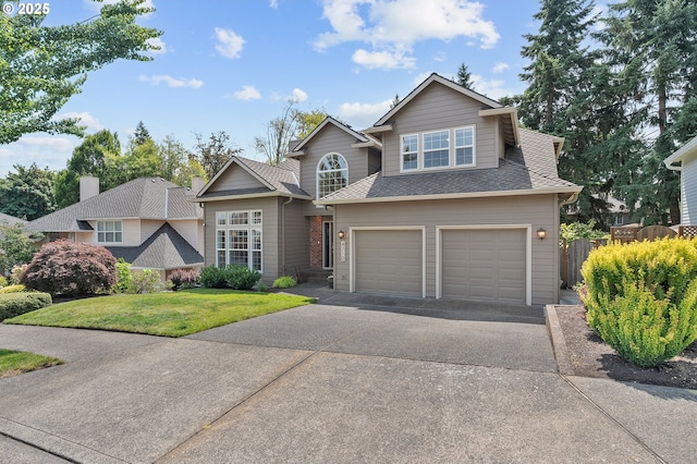4710 SW Joshua St, Tualatin, OR 97062 - view of front of property with asphalt driveway, a garage, and a shingled roof