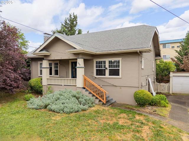 339 W Laurelwood Ct, Roseburg, OR 97470 - bungalow-style house featuring covered porch, a chimney, and roof with shingles