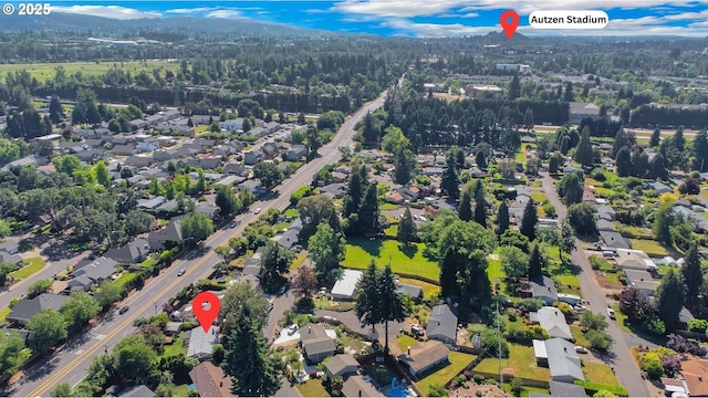 1437 Sequoia Ave, Springfield, OR 97477 - aerial overview of property's location featuring nearby suburban area and a forest