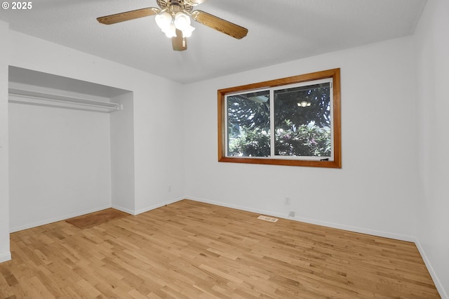 1437 Sequoia Ave, Springfield, OR 97477 - unfurnished bedroom with light wood-type flooring, baseboards, and ceiling fan