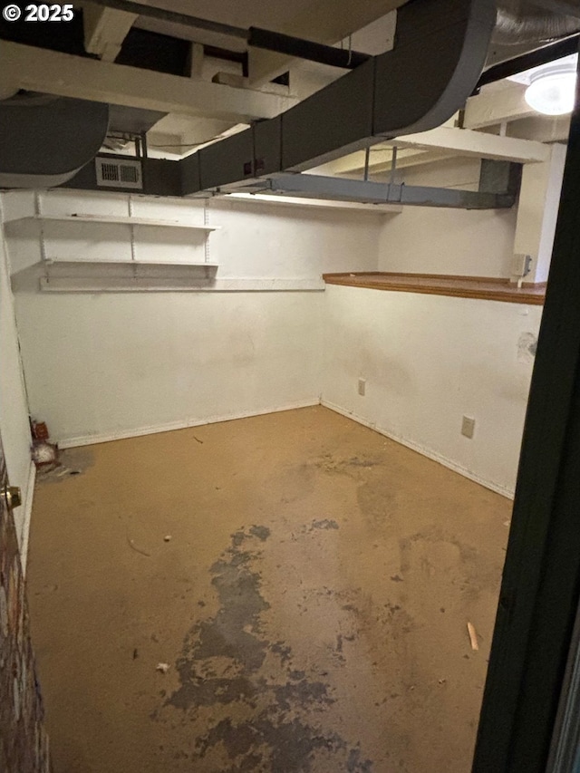 view of unfinished below grade area