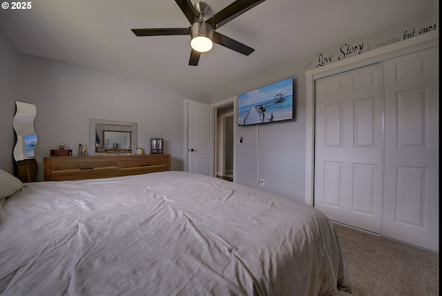 92700 Holly Ln, Astoria, OR 97103 - carpeted bedroom featuring a closet and ceiling fan