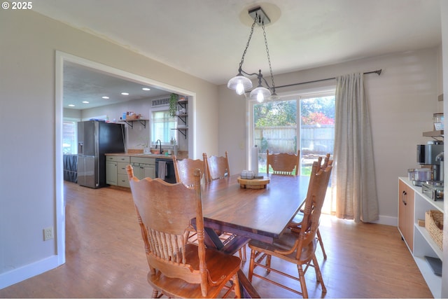 94178 9th St, Gold Beach, OR 97444 - dining space with light wood-style flooring and recessed lighting