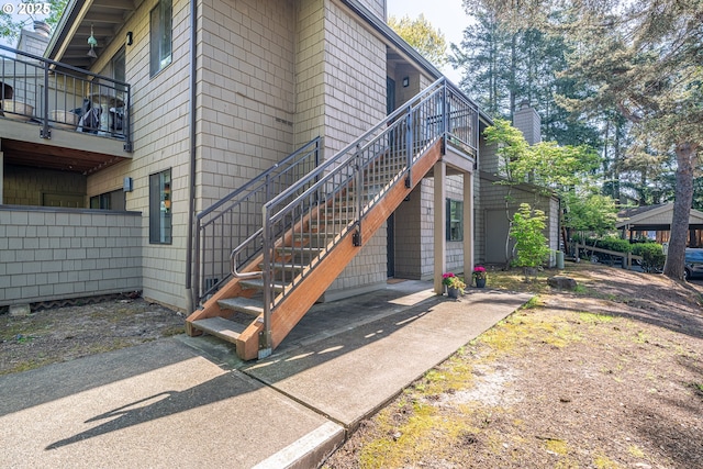 exterior space featuring stairway