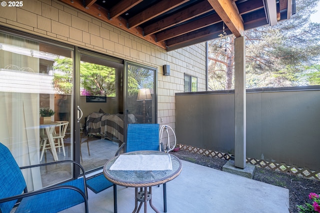 view of patio with fence