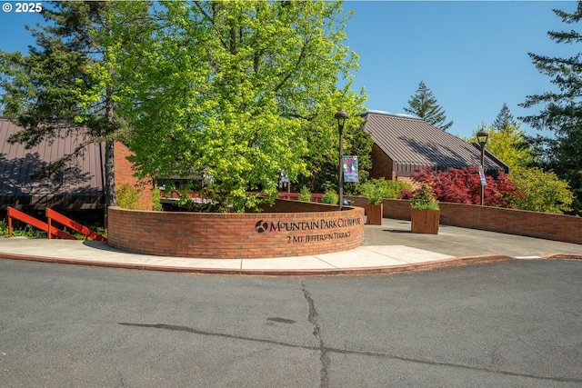 view of community sign