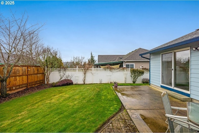 view of yard featuring a patio