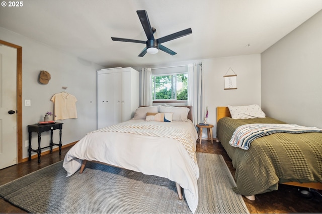 40774 SE Trubel Rd, Sandy, OR 97055 - bedroom with a ceiling fan, wood finished floors, and a closet