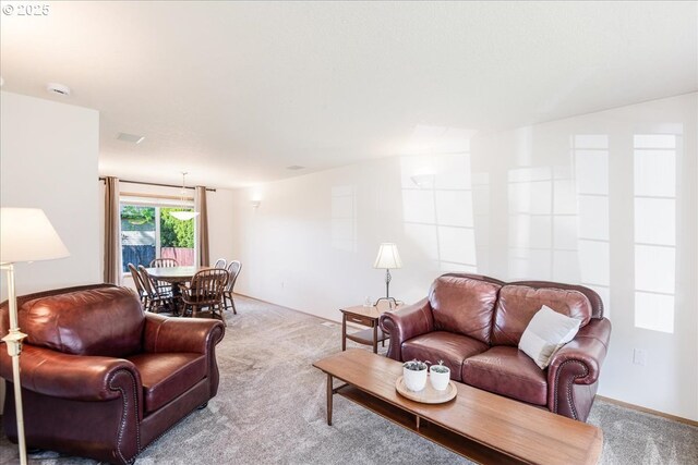 living room with carpet floors