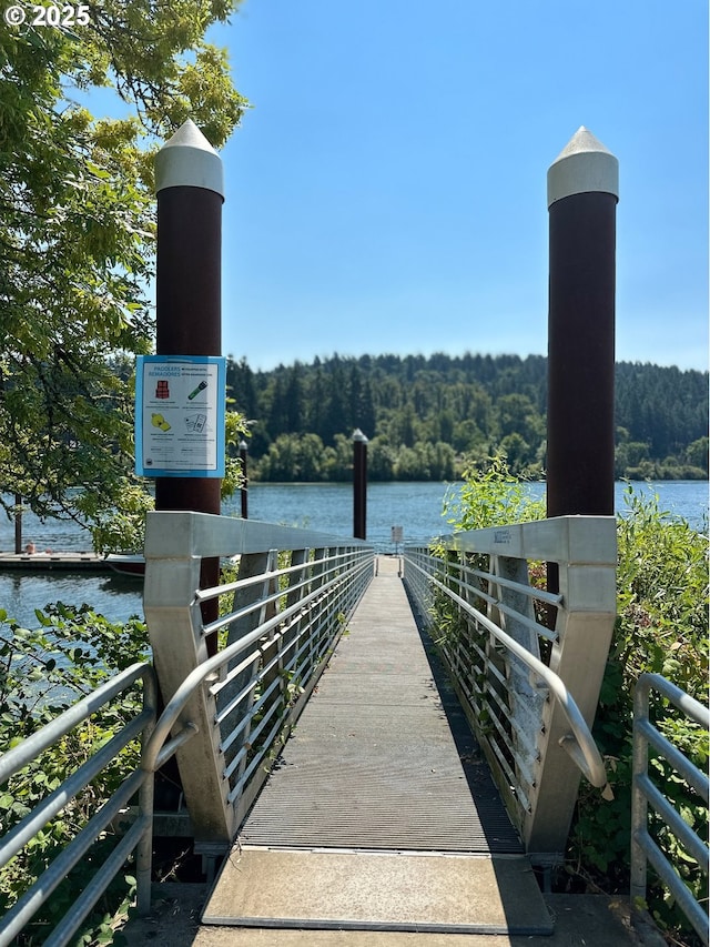 1931 13th St, West Linn, OR 97068 - dock area with a wooded view and a water view
