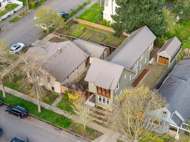 aerial view with a residential view