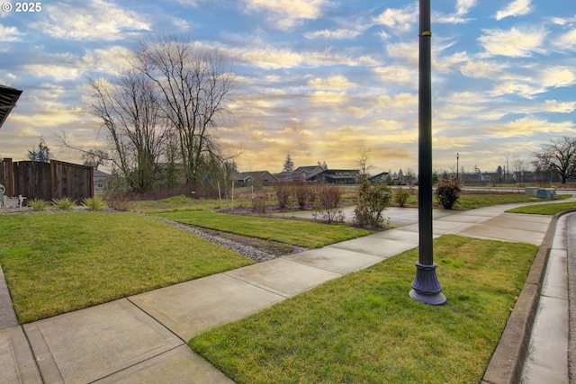 exterior space with a yard