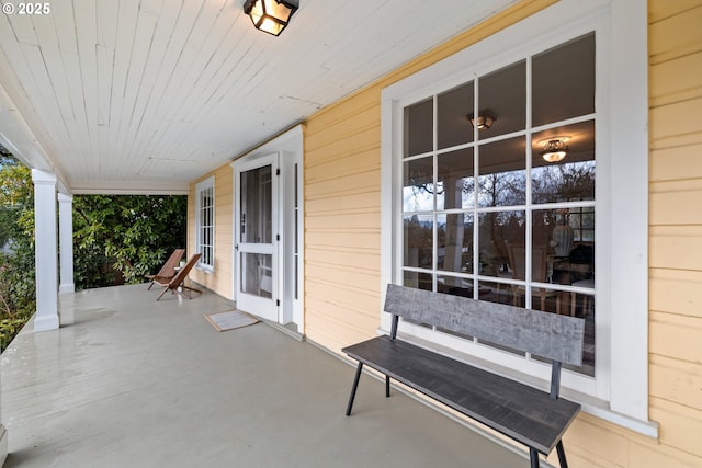 view of patio with a porch