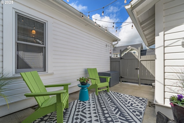 view of patio / terrace with a gate