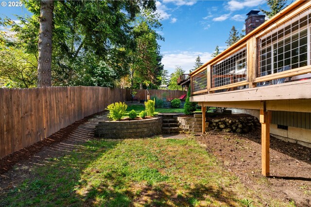 7780 Blinkhorn Way, Gladstone, OR 97027 - fenced backyard with a wooden deck