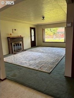 14031 SE Rhone St, Portland, OR 97236 - living area with carpet floors and a fireplace