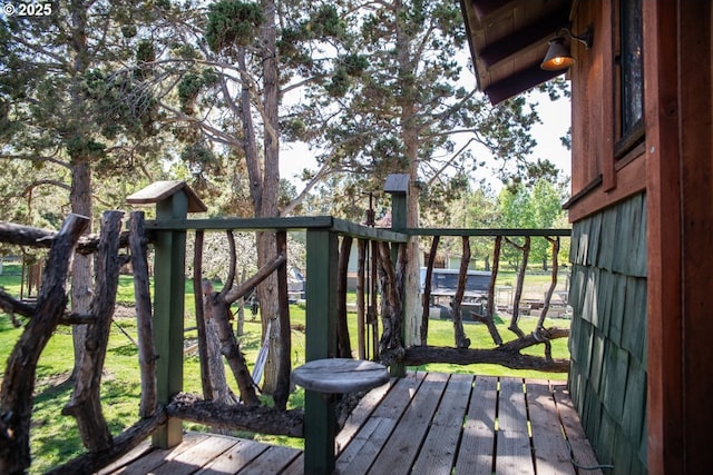 62725 Eagle Rd, Bend, OR 97701 - wooden deck featuring a lawn