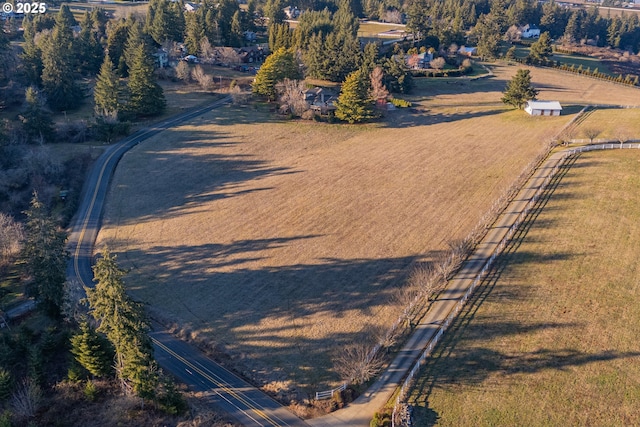 aerial view with a rural view