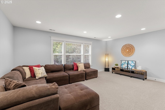 2121 Ostman Rd, West Linn, OR 97068 - living room featuring carpet flooring, recessed lighting, and baseboards