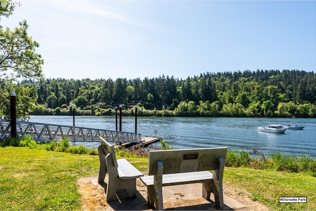 2121 Ostman Rd, West Linn, OR 97068 - water view with a forest and a dock