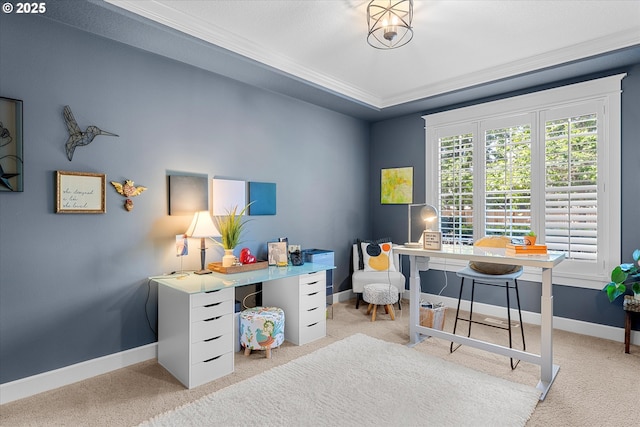 2121 Ostman Rd, West Linn, OR 97068 - office area with carpet floors, crown molding, and baseboards