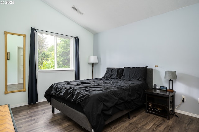 18576 SW Tara Meadows Ct, Beaverton, OR 97078 - bedroom with vaulted ceiling and dark wood finished floors