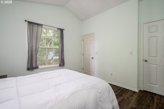 18576 SW Tara Meadows Ct, Beaverton, OR 97078 - bedroom featuring dark wood-type flooring and lofted ceiling