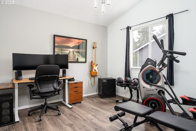 18576 SW Tara Meadows Ct, Beaverton, OR 97078 - office space featuring vaulted ceiling and wood finished floors