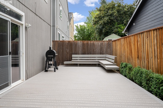 18576 SW Tara Meadows Ct, Beaverton, OR 97078 - wooden terrace featuring a fenced backyard and grilling area