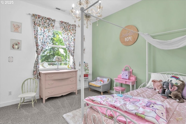 35412 SE Shade Tree Ln, Estacada, OR 97023 - bedroom with a chandelier, carpet flooring, and baseboards