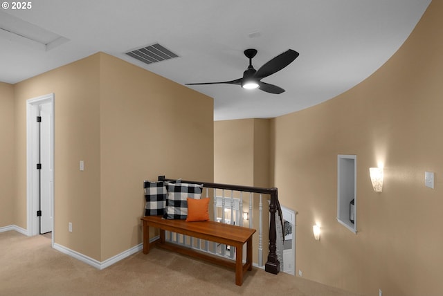 342 NW 84th Pl, Portland, OR 97229 - hall with carpet, baseboards, and an upstairs landing