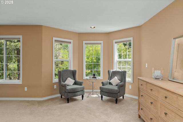 342 NW 84th Pl, Portland, OR 97229 - sitting room with baseboards, light carpet, plenty of natural light, and recessed lighting