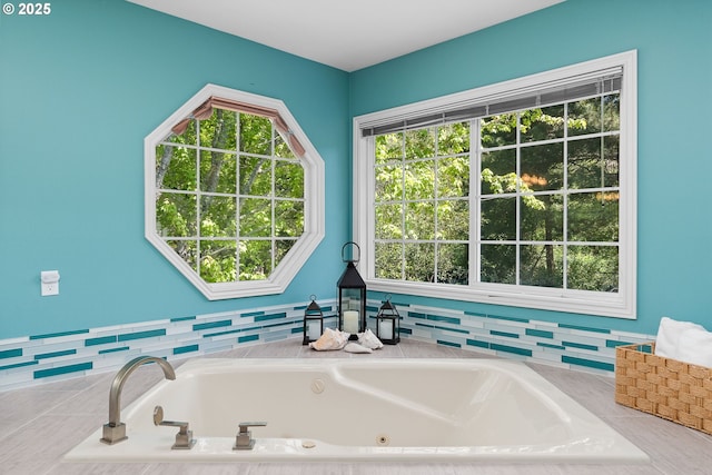 342 NW 84th Pl, Portland, OR 97229 - bathroom featuring a whirlpool tub and plenty of natural light