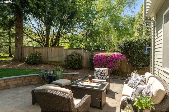 342 NW 84th Pl, Portland, OR 97229 - view of patio with a fire pit