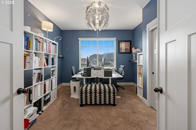 5309 NW 13th Cir, Camas, WA 98607 - carpeted office space with a chandelier and baseboards