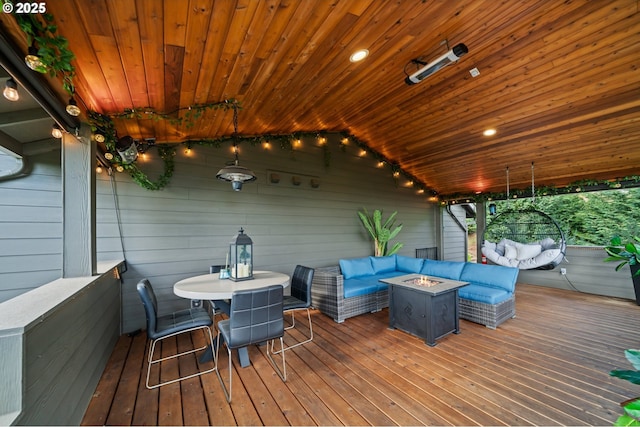 5309 NW 13th Cir, Camas, WA 98607 - deck featuring an outdoor living space with a fire pit