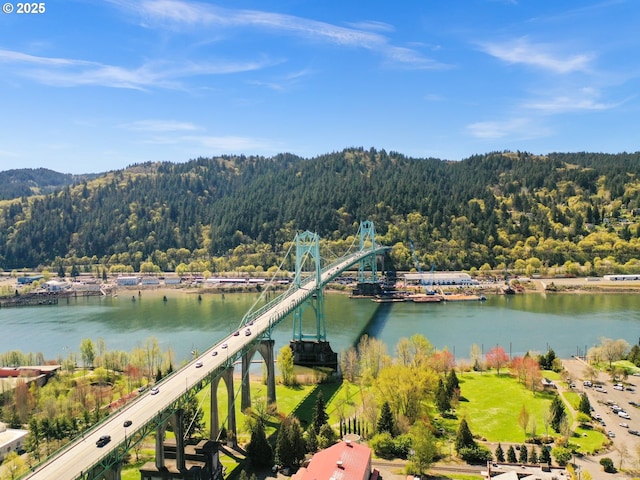 8712 N Decatur St Unit 302, Portland, OR 97203 - water view featuring a heavily wooded area and a notable bridge
